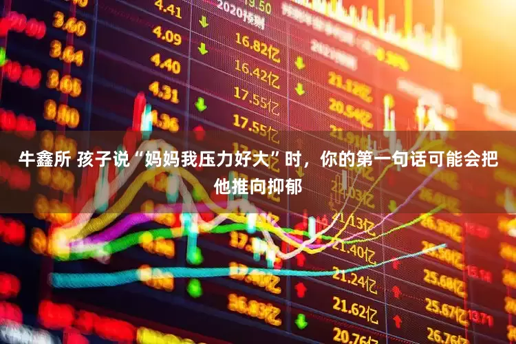 牛鑫所 孩子说“妈妈我压力好大”时，你的第一句话可能会把他推向抑郁
